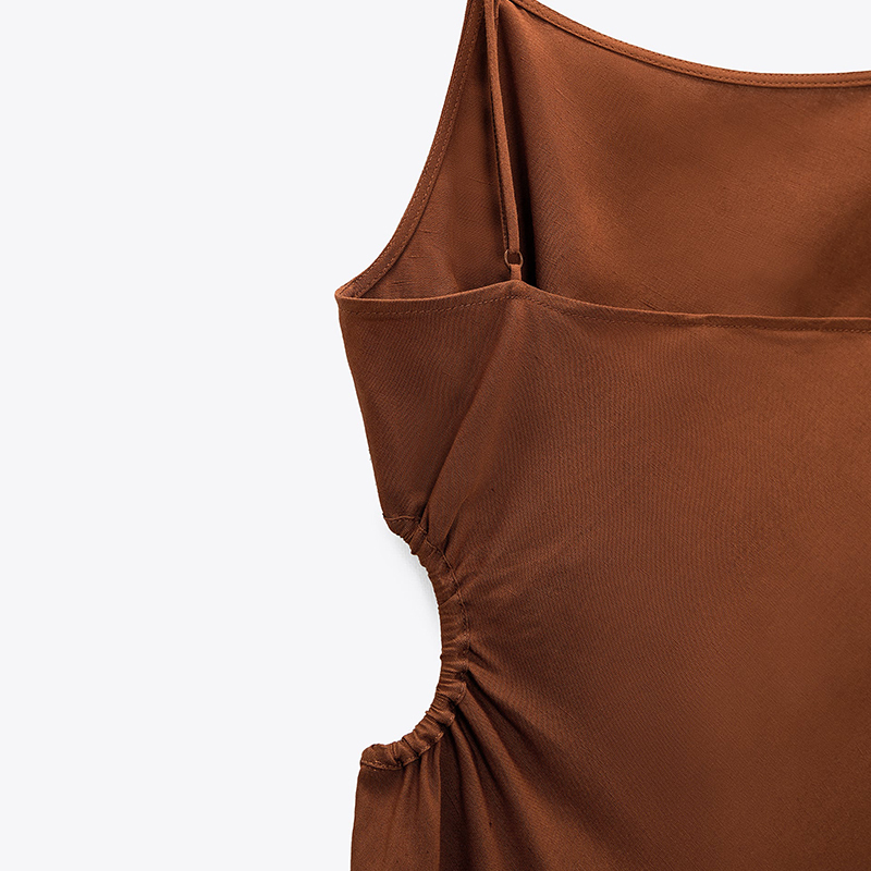 Linen blend dress with cut-out