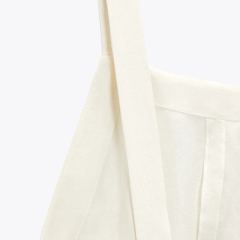 Linen dress with lace trim