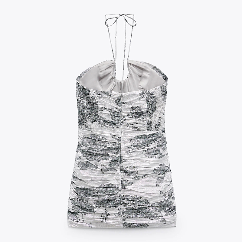 Metallic draped dress