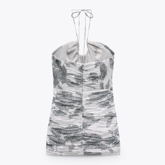 Metallic draped dress
