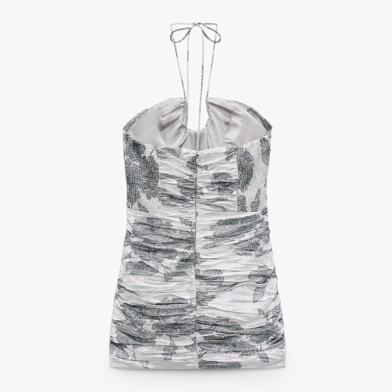 Metallic draped dress