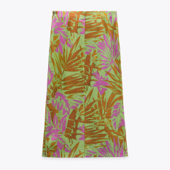 Metallic draped dress & Linen blend printed crop top