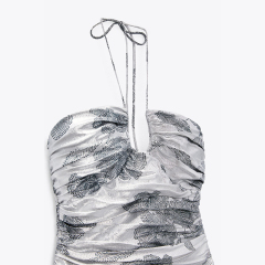 Metallic draped dress