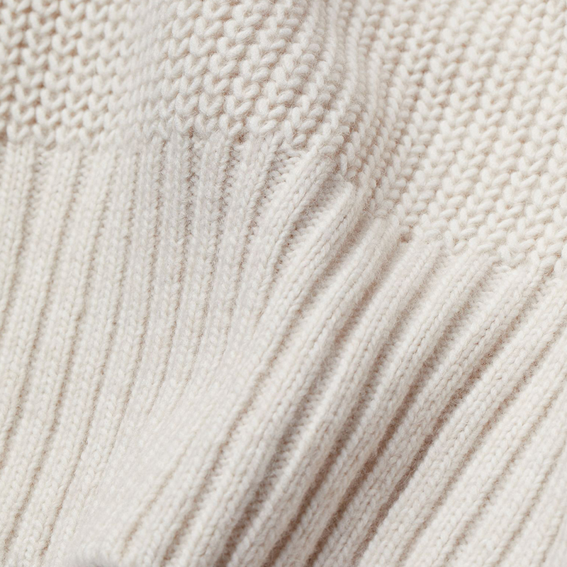 long sleeves Rib Wool Blend Sweater