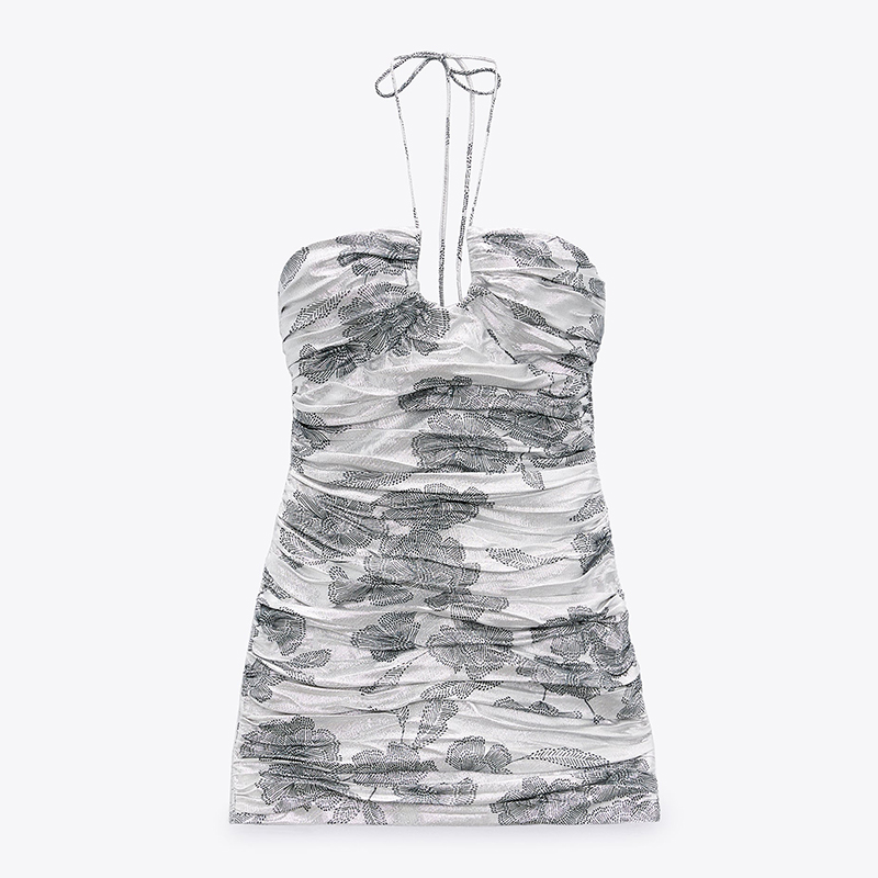 Metallic draped dress