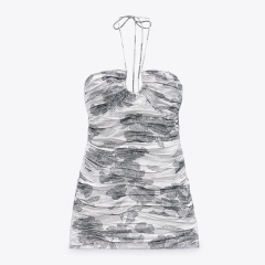 Metallic draped dress