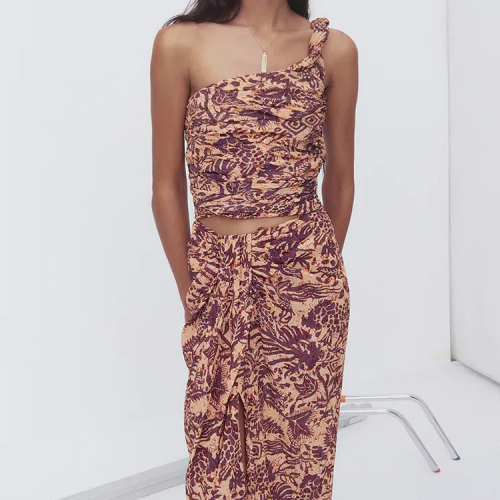 asymmetric printed top