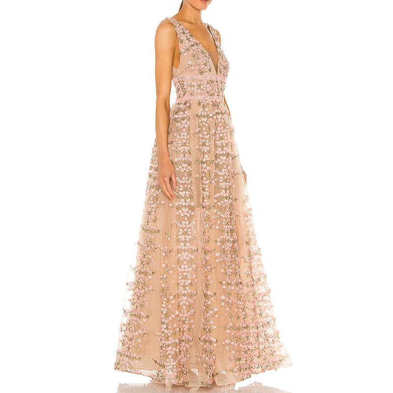 Flower long dress