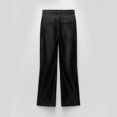 Faux leather overshirt & Faux leather straight fit trousers