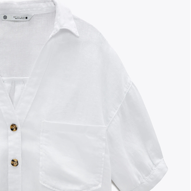 Cropped linen shirt