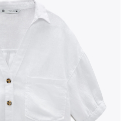 Cropped linen shirt