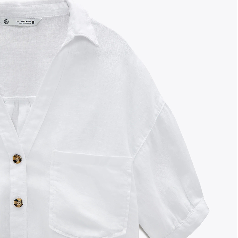 Cropped linen shirt