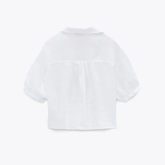 Cropped linen shirt