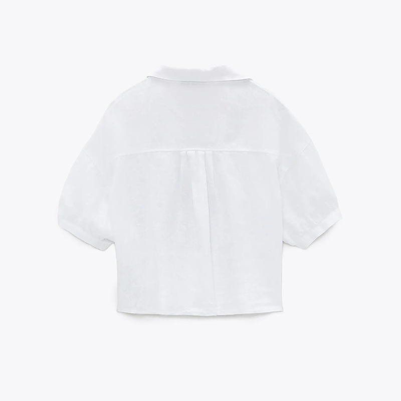 Cropped linen shirt