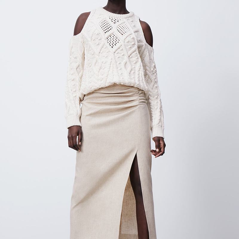 Cut-out knit sweater