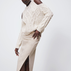 Cut-out knit sweater