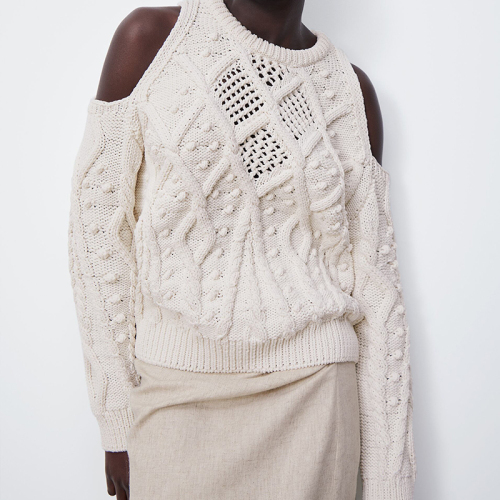 Cut-out knit sweater