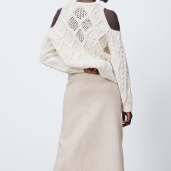 Cut-out knit sweater