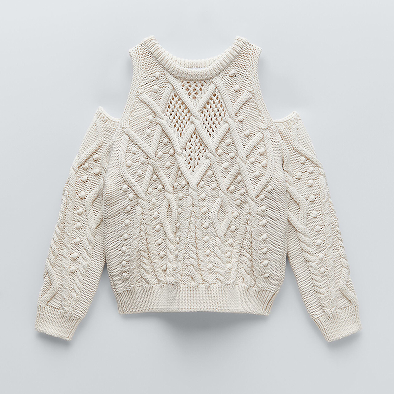 Cut-out knit sweater