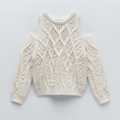 Cut-out knit sweater