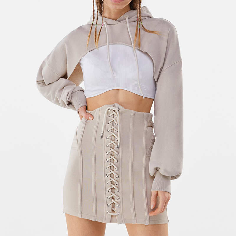 Lace-up skirt