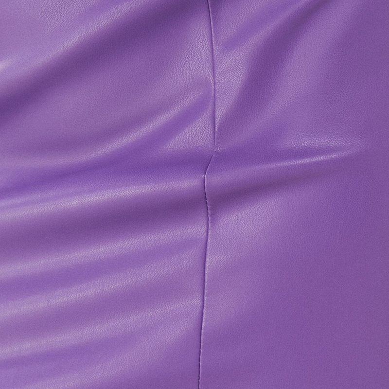 Hollow design faux leather mini skirt