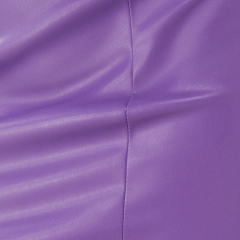 Hollow design faux leather mini skirt