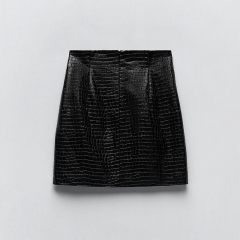 Faux leather mini skirt