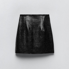Faux leather mini skirt