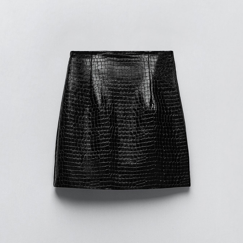 Faux leather mini skirt