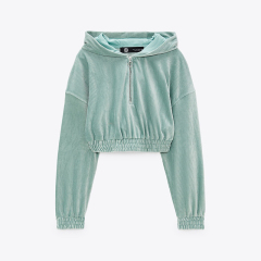 Cropped velvet hoodie & Pants