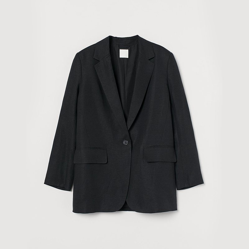 Oversized linen blend blazer