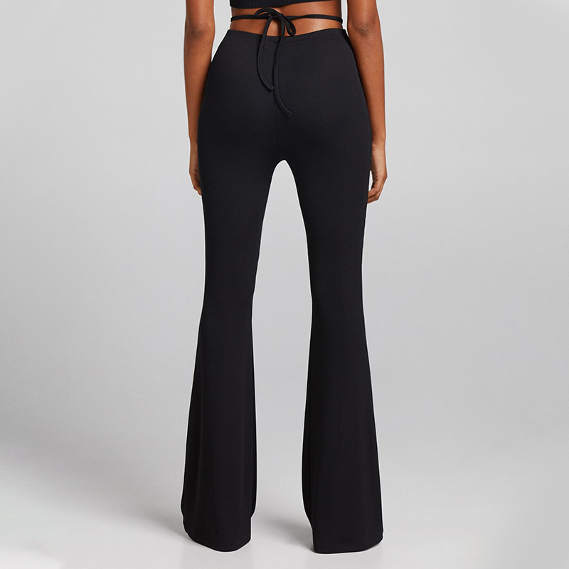 Metal ring flared pants