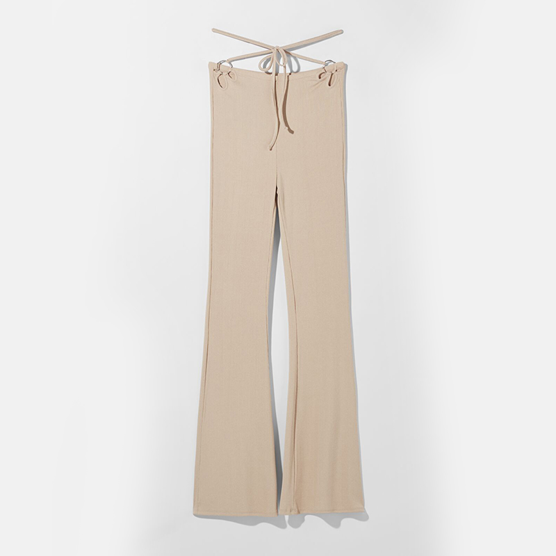 Metal ring flared pants