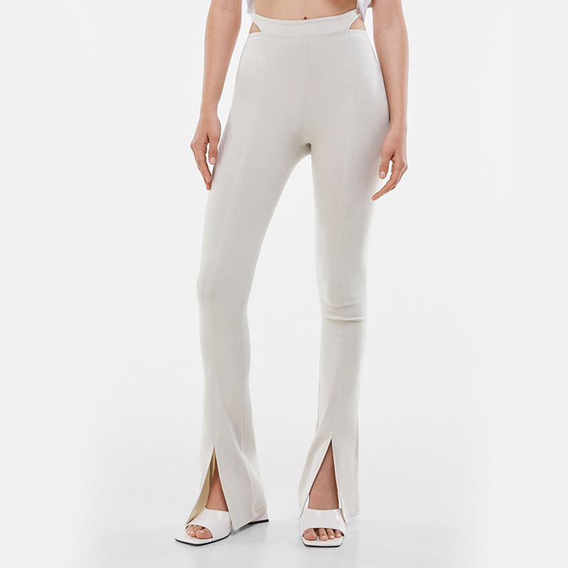 Cut-out slim trousers