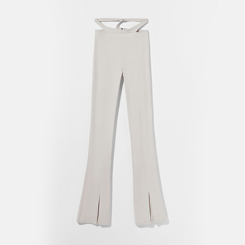 Cut-out slim trousers