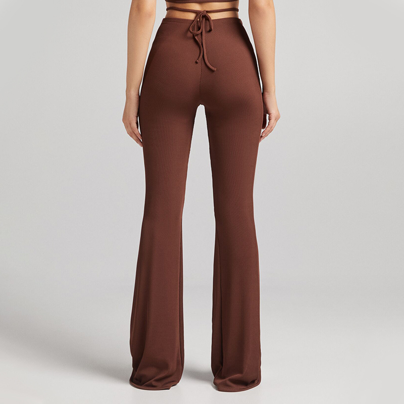 Metal ring flared pants