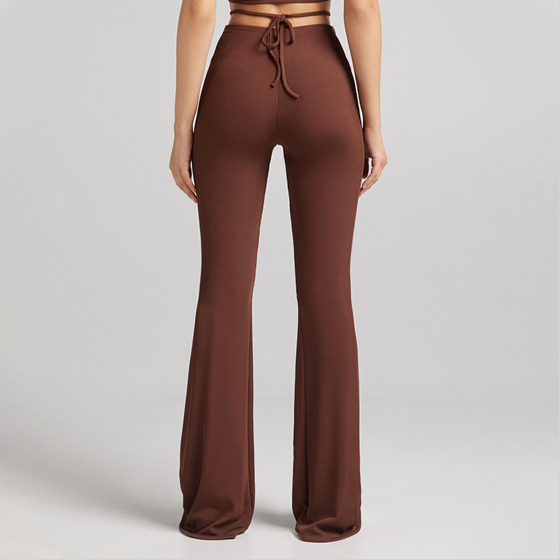 Metal ring flared pants