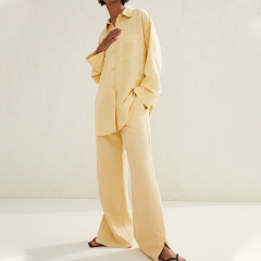 Linen-blend shirt
