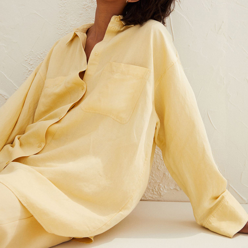 Linen-blend shirt