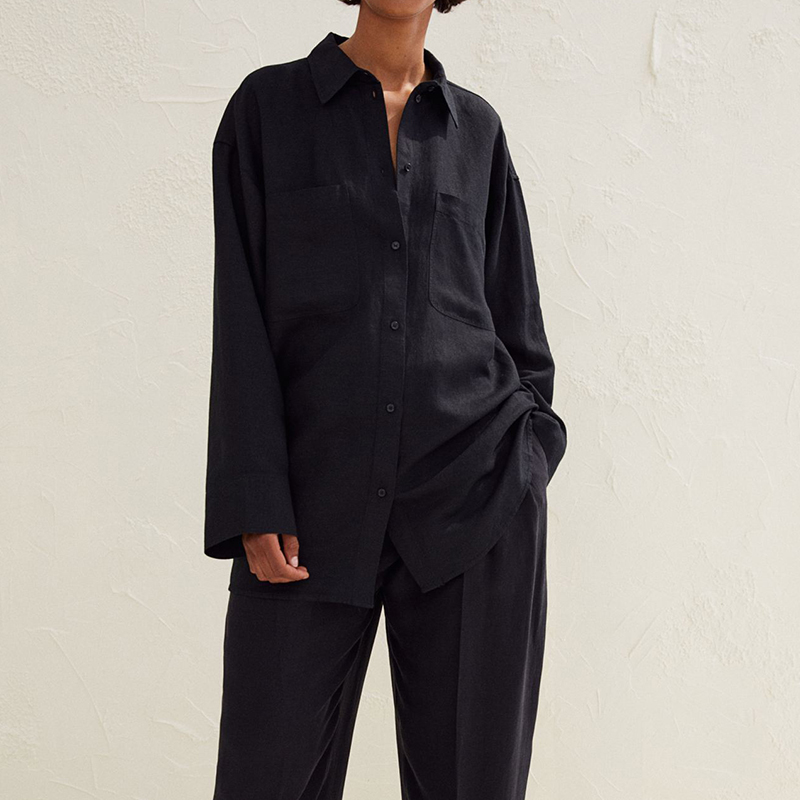 Linen-blend shirt