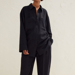 Linen-blend shirt