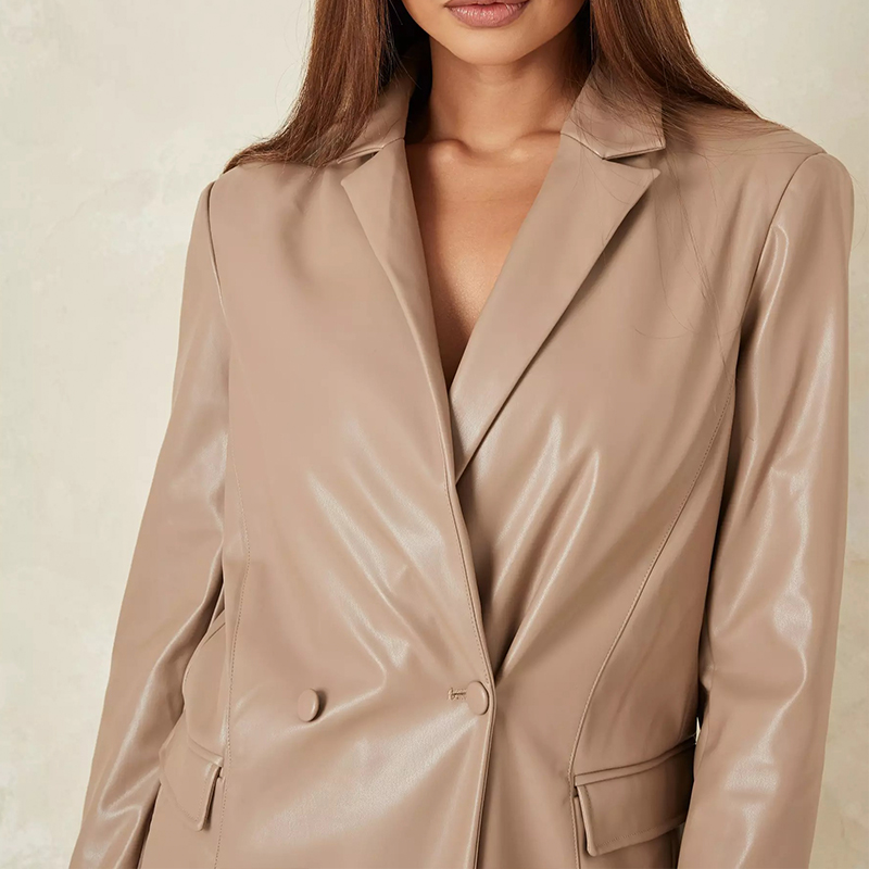 faux leather blazer
