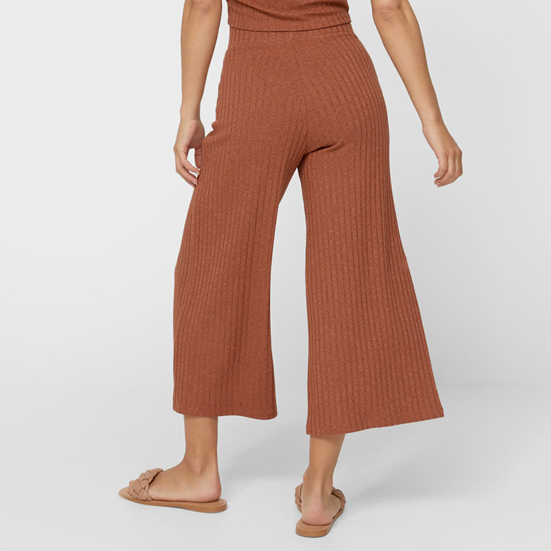 Basic knitted wide-leg pants