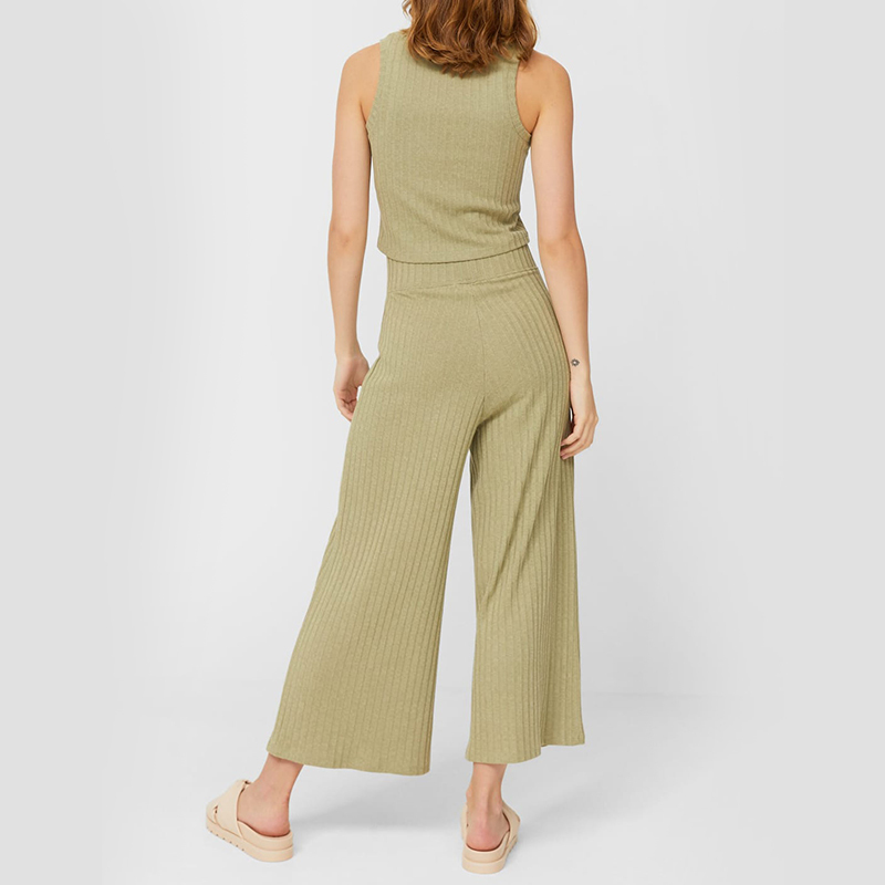 Basic knitted wide-leg pants