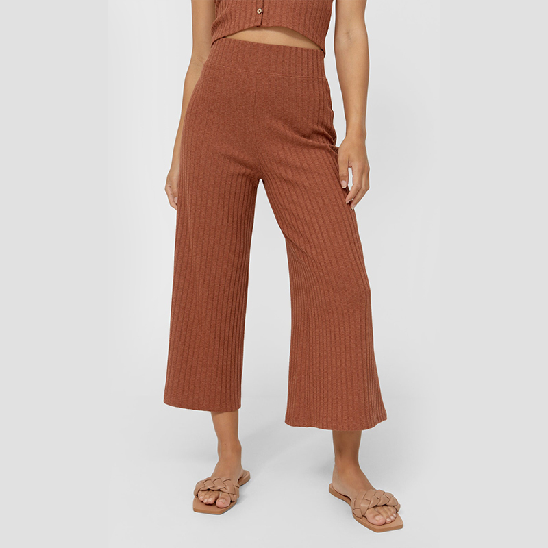Basic knitted wide-leg pants