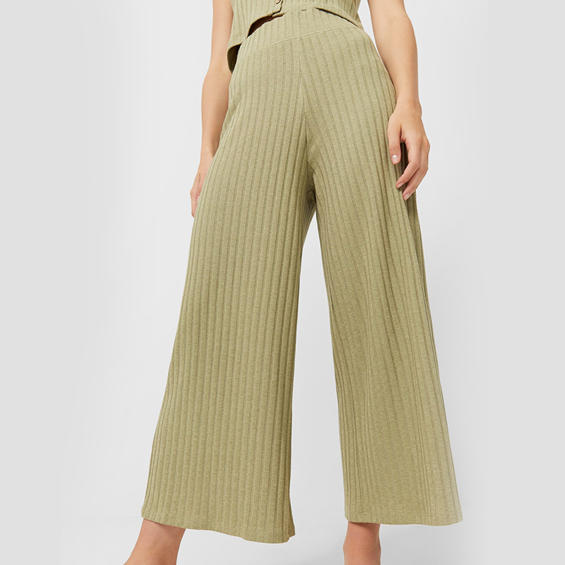 Basic knitted wide-leg pants