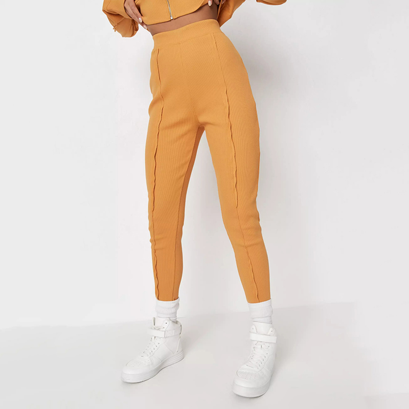 orange high waist pants