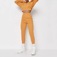 orange high waist pants