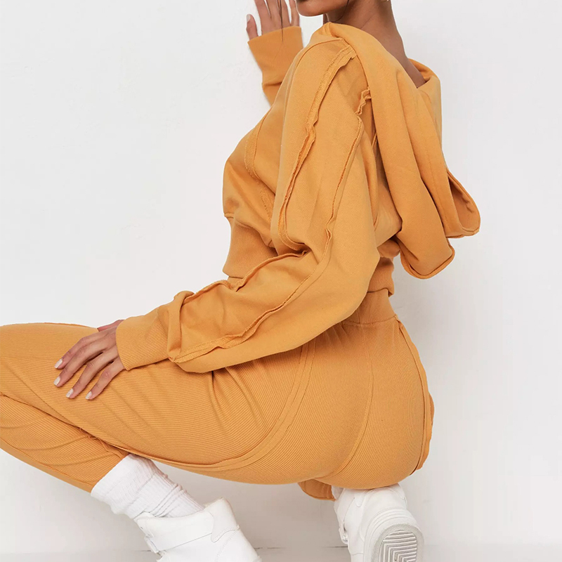 orange cropped hoodie
